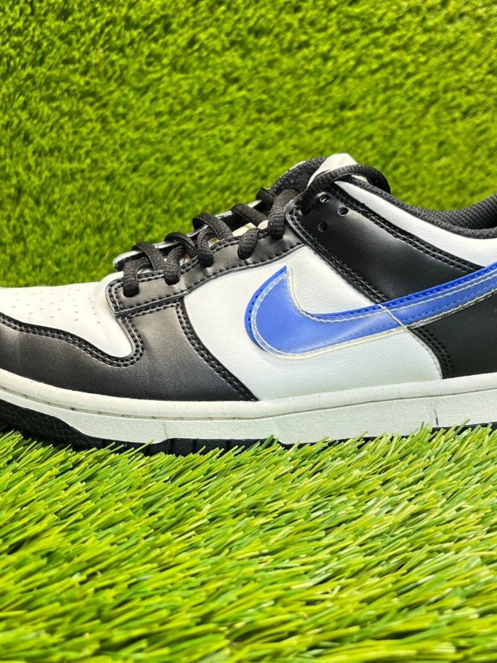 Nike Dunk Low Next Nature Boys Size 6Y White‎ Black Blue Athletic Shoes Sneakers